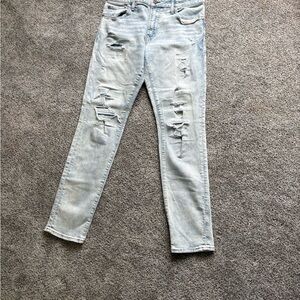 American Eagle Outfitters Light Blue Distressed Skinny Jeans